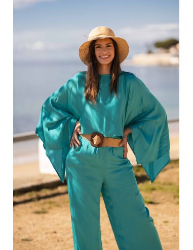 Cape verte en satin 95001