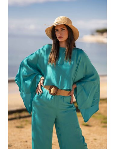 Cape verte en satin 95001