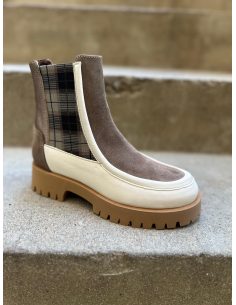 Chaussure JAZZ blanc et carreau