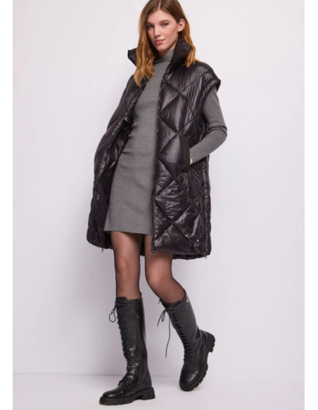 Gilet noir en nylon matelassé 35004