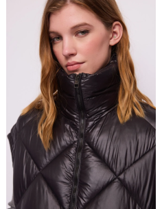 Gilet noir en nylon matelassé 35004 2