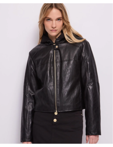 Veste à capuche Eco Cuir 38004