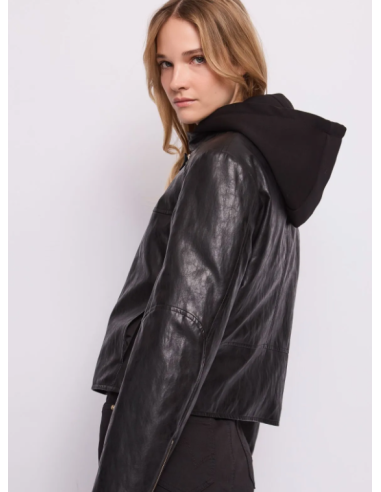 Veste à capuche Eco Cuir 38004