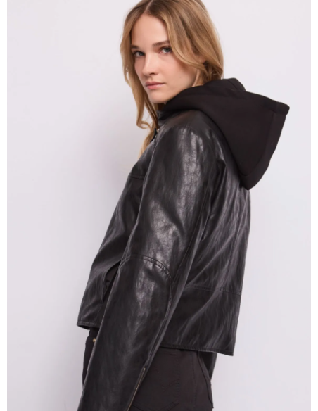 Veste à capuche Eco Cuir 38004