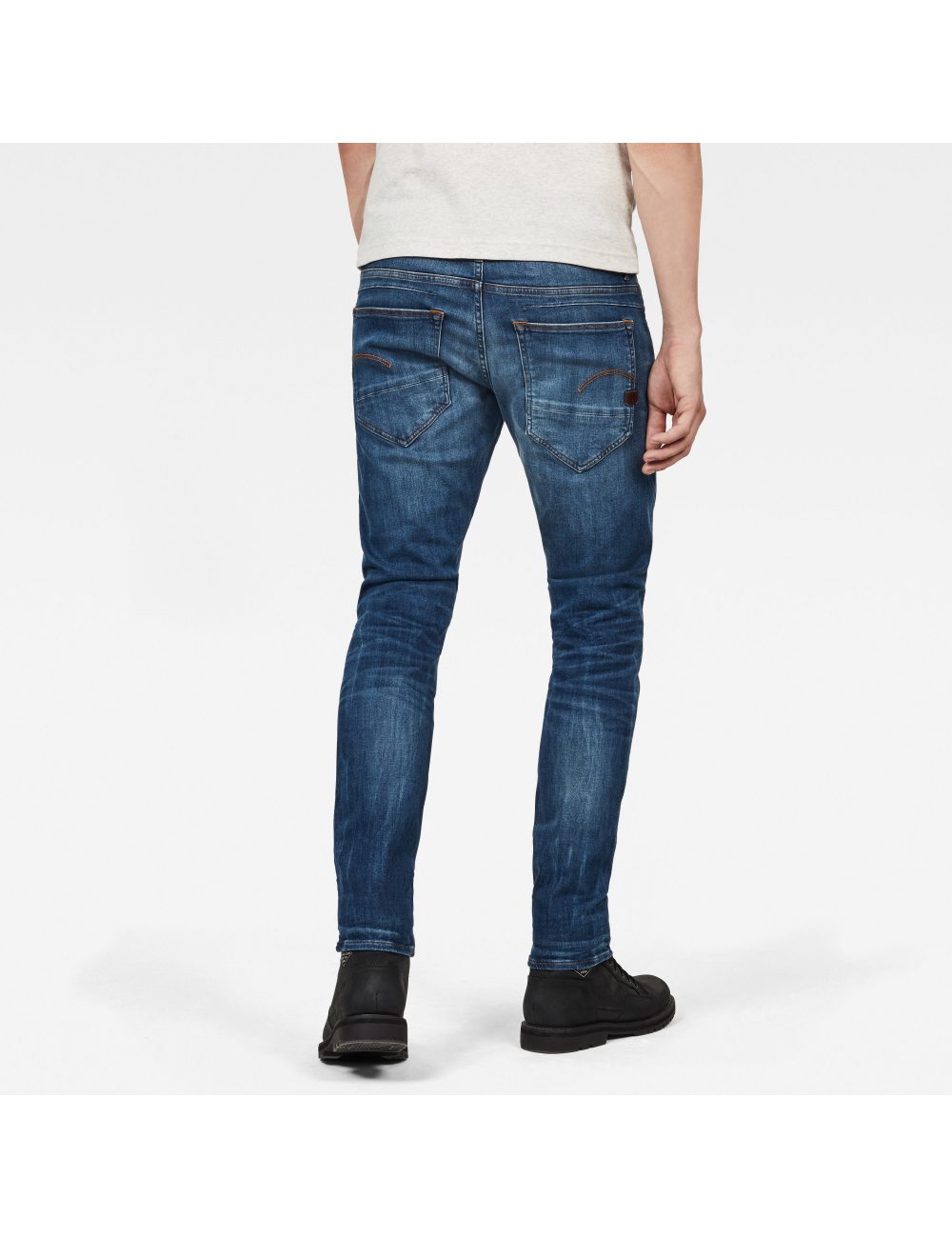 Jean D-Staq pkt indigo aged