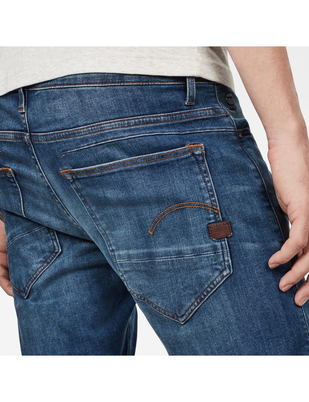 Jean D-Staq pkt indigo aged