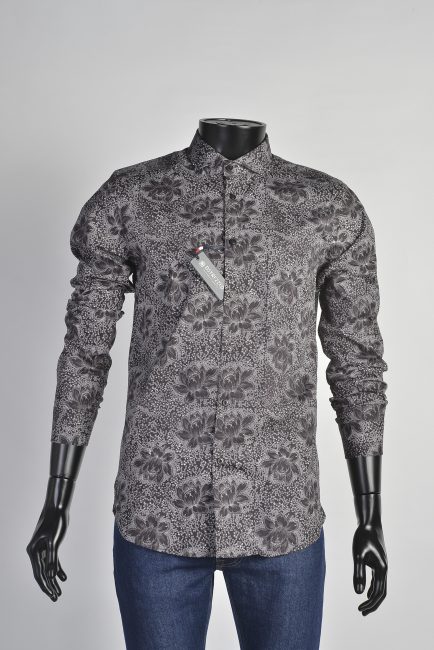 Chemise Cut Away Collar Flower