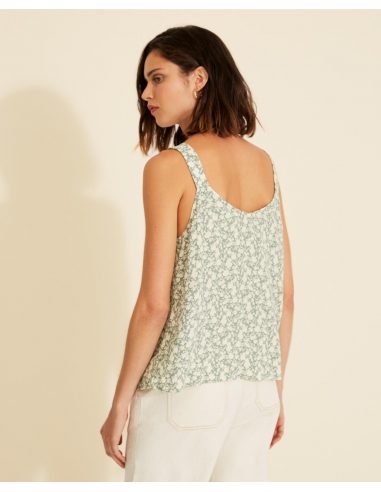 TOP À FLEURS VERT 34838