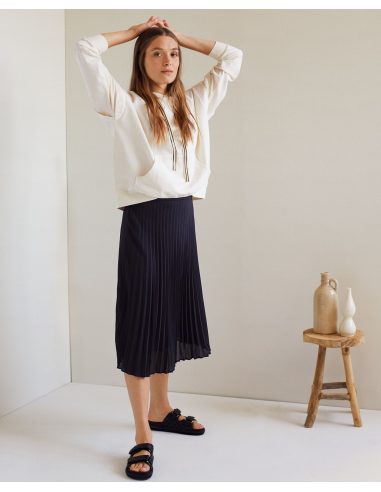 JUPE FLUIDE PLISSÉE NOIR 34846