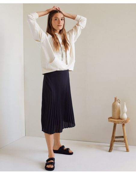 JUPE FLUIDE PLISSÉE NOIR 34846