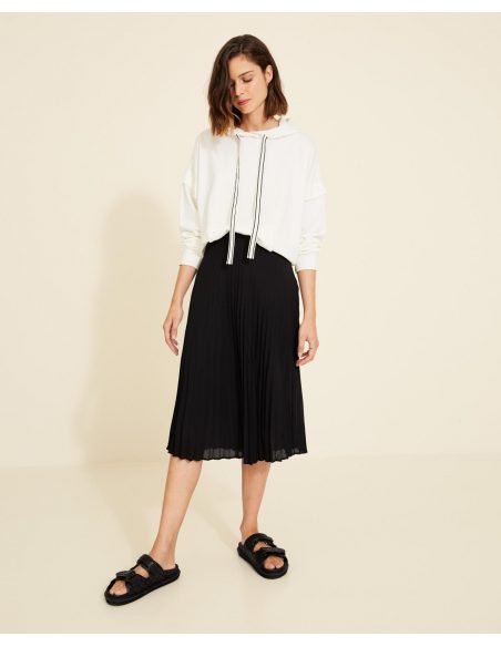 JUPE FLUIDE PLISSÉE NOIR 34846