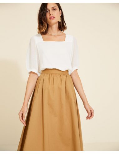 T-SHIRT EN MOUSSELINE À MANCHES BOUFFANTES 34241