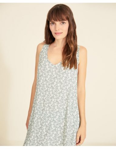 ROBE FLUIDE AVEC POCHES VERT 34837