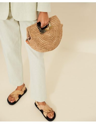 SAC POCHETTE EN RAPHIA NATURAL 34916