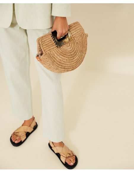 SAC POCHETTE EN RAPHIA NATURAL 34916