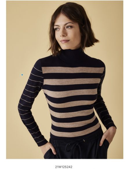 Pull Rayé Marine & Beige 125242