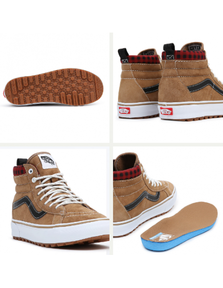 VANS SK8-HI MTE-1 PLAID BROWN/BLACK