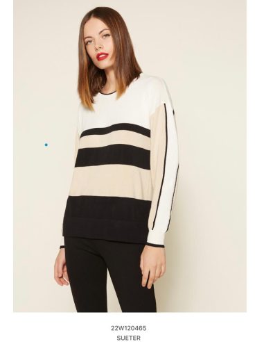 Pull noir rayé 120465