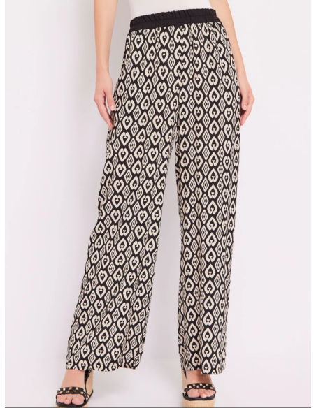 Pantalon fluide à motifs 25030
