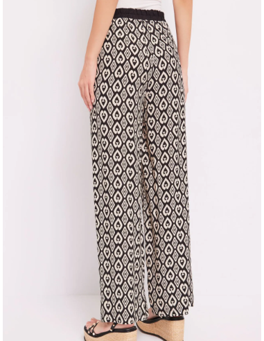 Pantalon fluide à motifs 25030