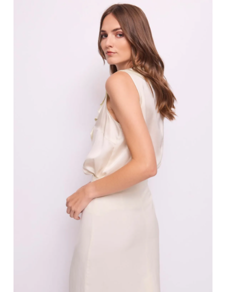 Top blanc en satin 45030