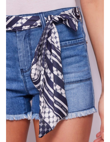 Short en denim avec ceinture 26037