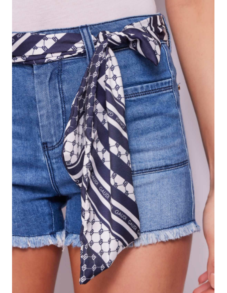 Short en denim avec ceinture 26037