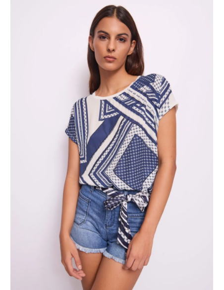 Tee-shirt avec imprimé Géométrique 64013